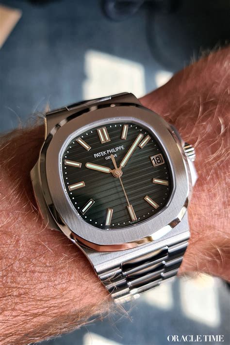 patek nautilus on wrist|patek 5711 nautilus.